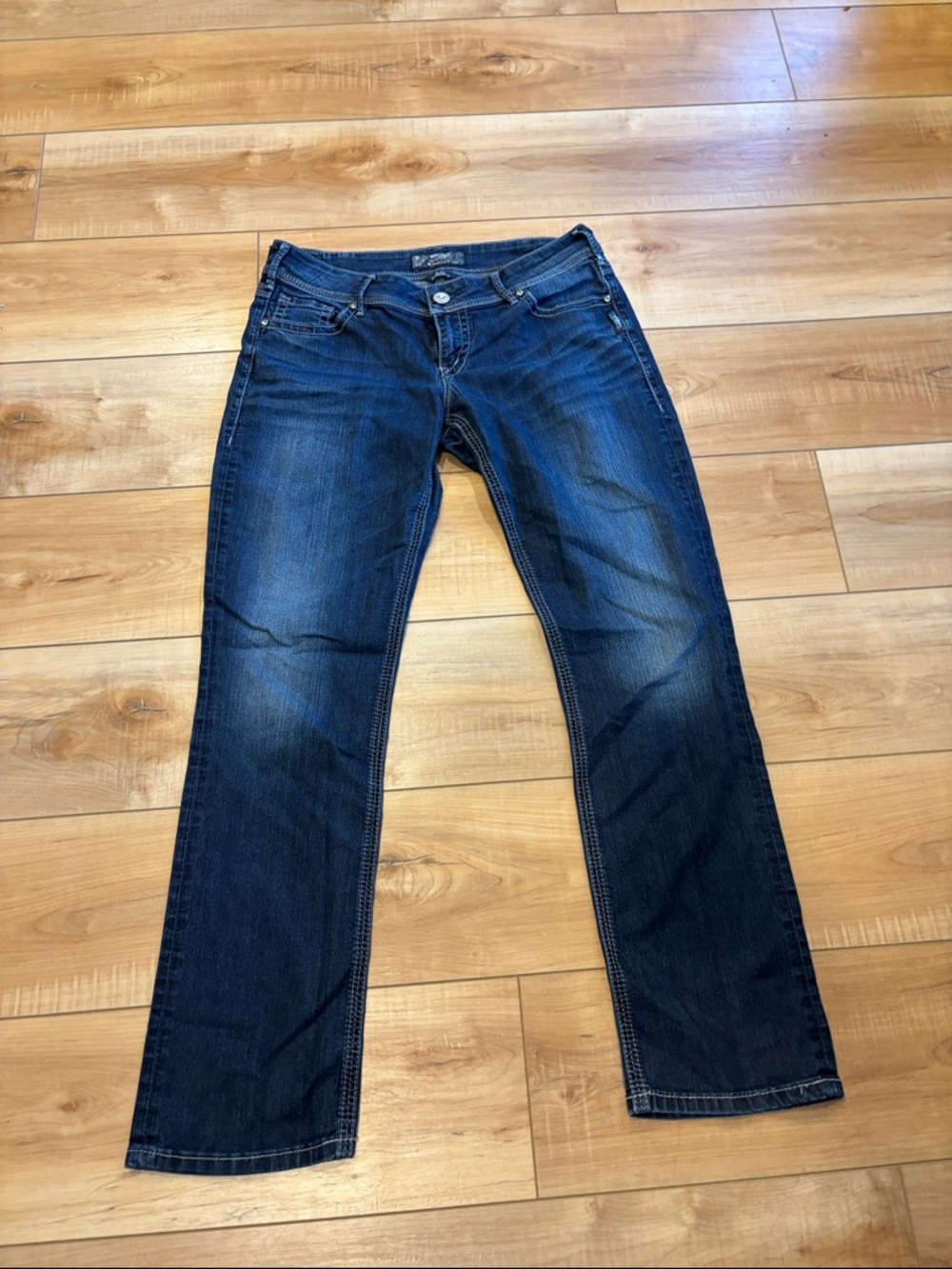 Silver Jeans Dark Indigo Straight Leg Denim